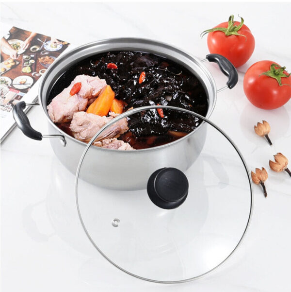 5PCS Stainless Steel Saucepan Induction Cooking Pot Cooker Cookware Kitchen - Image 7