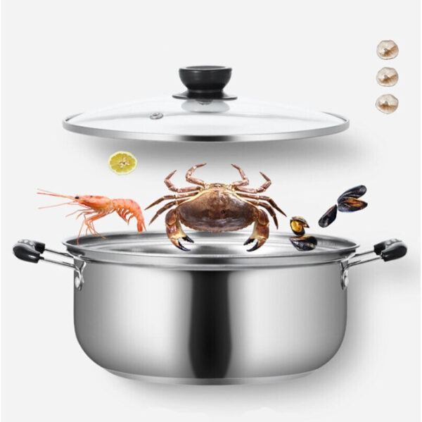 5PCS Stainless Steel Saucepan Induction Cooking Pot Cooker Cookware Kitchen - Image 5