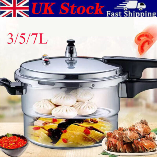 7L Aluminium Pressure Cooker Quick with Lid Latch Indicator Explosion-Proof - Image 8