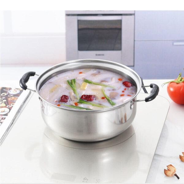 5PCS Stainless Steel Saucepan Induction Cooking Pot Cooker Cookware Kitchen - Image 3