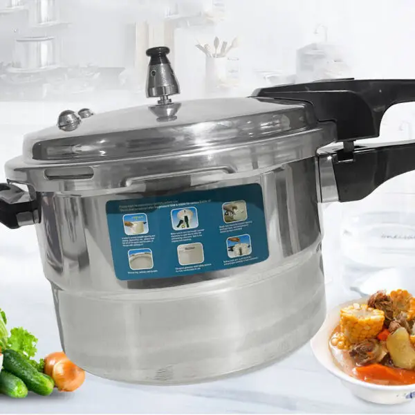 7L Aluminium Pressure Cooker Quick with Lid Latch Indicator Explosion-Proof