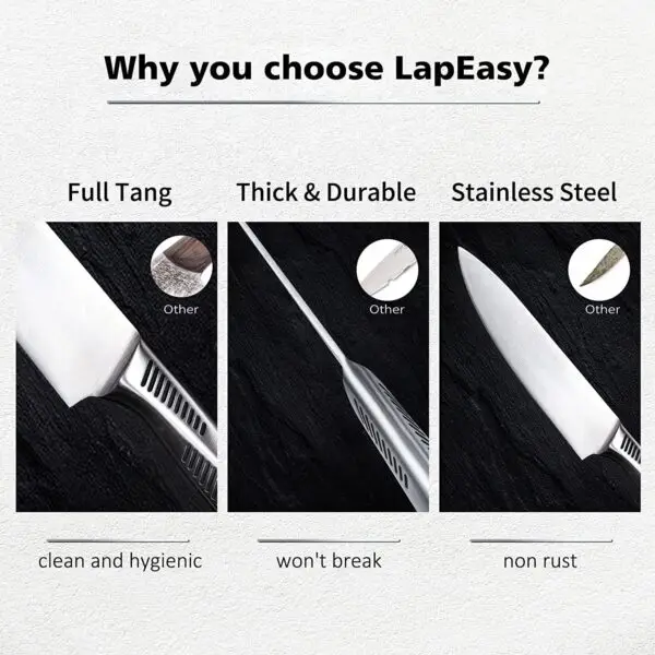 Kitchen Knife Set. LapEasy 15 Piece Knife Sets With Block Chef Knife Stainless Steel - Image 7