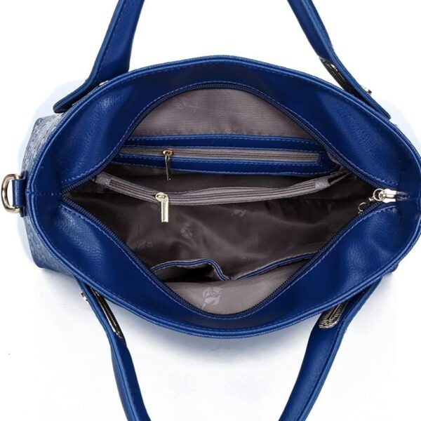 Women 4Pcs Top Handle Satchel Hobo PU Leather Handbag Set Large Tote Purse  Shoulder Bag  Card Holder - Image 3