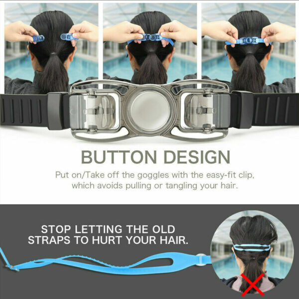 Anti Fog Swimming Goggles UV Glasses Adjustable Earbuds For Men Women Kids - Image 3