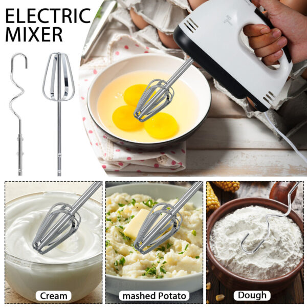7 Speed Electric Hand Held Mixer Electronic Handheld Whisk Food Blender Egg Cake - Image 8