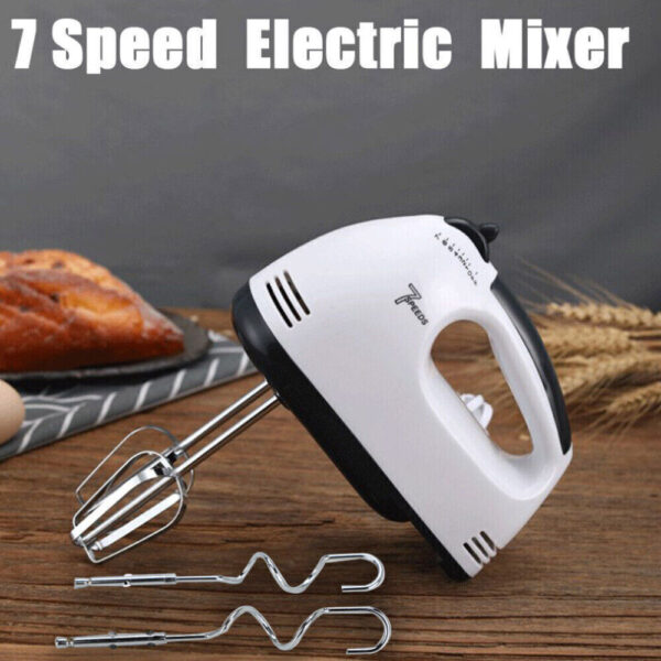 7 Speed Electric Hand Held Mixer Electronic Handheld Whisk Food Blender Egg Cake - Image 6