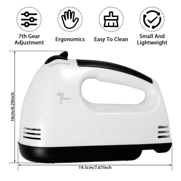 7 Speed Electric Hand Held Mixer Electronic Handheld Whisk Food Blender Egg Cake - Image 10