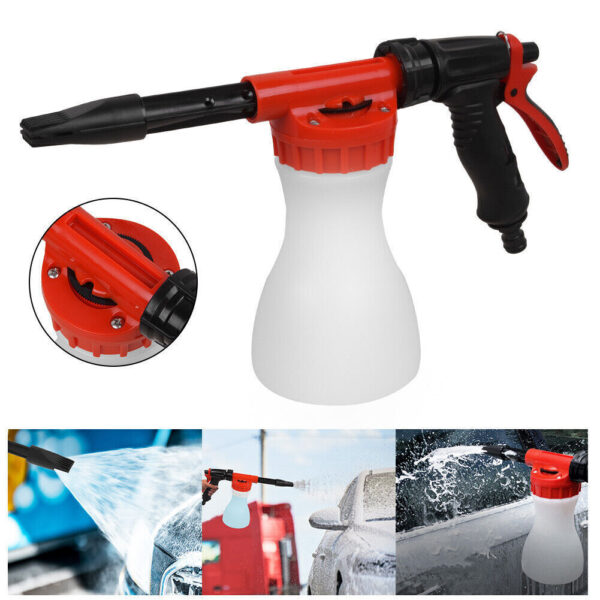 Snow Foam Car Wash Spray Gun Lance Uses Hose Pipe Sprayer 900ML Bottle - Image 2