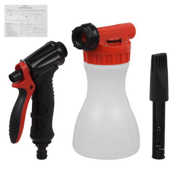 Snow Foam Car Wash Spray Gun Lance Uses Hose Pipe Sprayer 900ML Bottle
