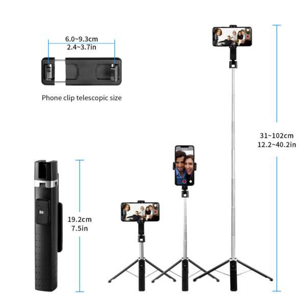 Selfie Stick Bluetooth Remote Phone Holder Tripod Stand For  Universal - Image 8