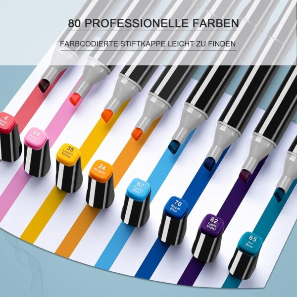 80 Farbe Acrylstifte Marker Set Permanent Pen DIY Graffiti Sketch Dual Pen - Image 9