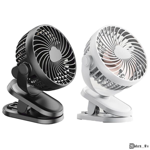 3 Speeds Mini Cooling Fan USB Rechargeable Clip On Desk Baby Stroller Portable - Image 9