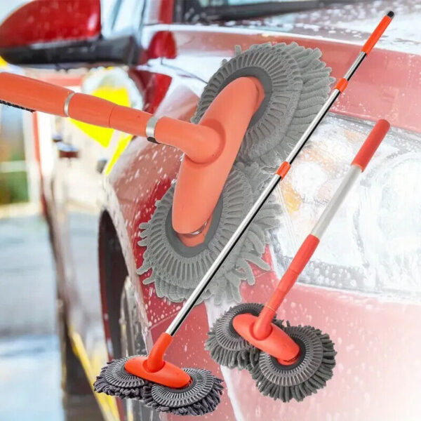 Microfiber Mop Wash Kit Telescopic Car Cleaning Brush With 4 Replacent Header - Image 8
