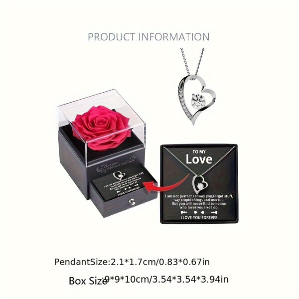 Cubic Zirconia Heart Necklace With Heart For Gifts  925 Sterling Silver Necklace - Image 2