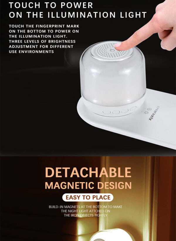 Koolmaax 2023 Night Light Charger 3 In 1 With Bedside Lamp Versatile New Trend - Image 2