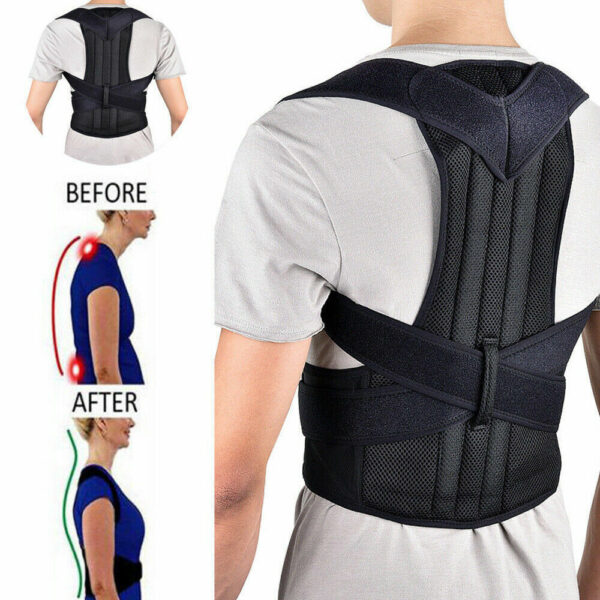 Adjustable Posture Corrector Back Brace Men Women Lumbar Shoulder Support Belt - Image 8