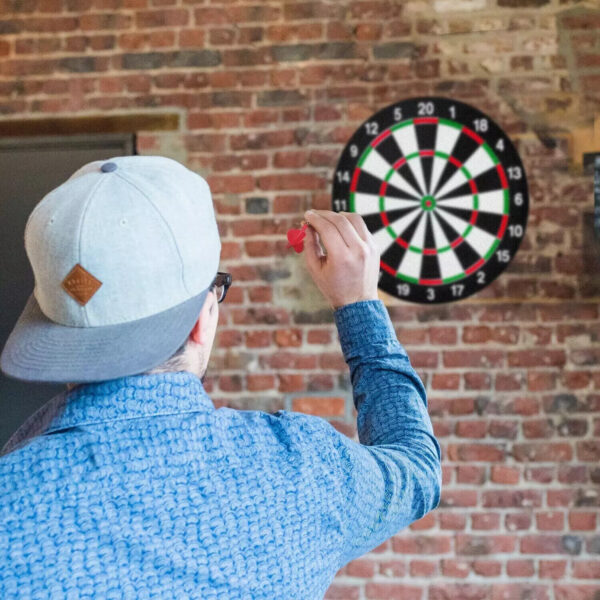 SIZE 17  DARTBOARD SET 6 DARTS  FAMILY DART BOARD GAME ADULTS KIDS XMAS - Image 9