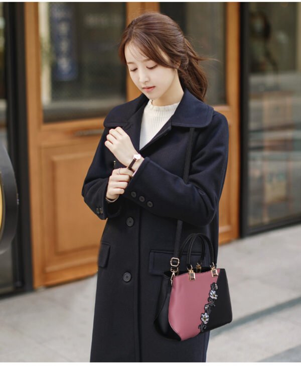 Handbags Fashionable Women's Handbags For Ladies Flower Pattern Crossbody Bags Splicing Color Shoulder Bags - Image 3