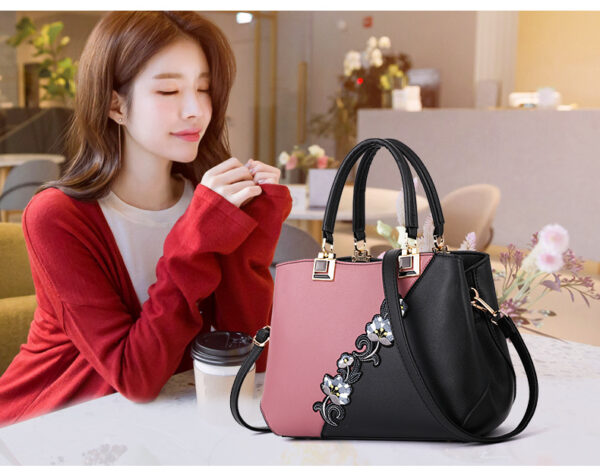 Handbags Fashionable Women's Handbags For Ladies Flower Pattern Crossbody Bags Splicing Color Shoulder Bags - Image 10
