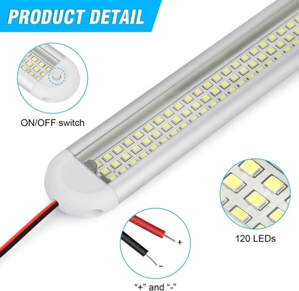 12V 120 LED Car Interior Strip Lights Bar Light Car Van Caravan Boat Home Bus UK - Image 7