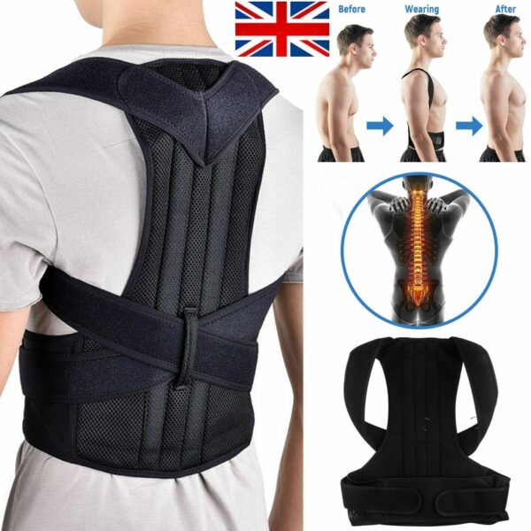 Adjustable Posture Corrector Back Brace Men Women Lumbar Shoulder Support Belt - Image 7