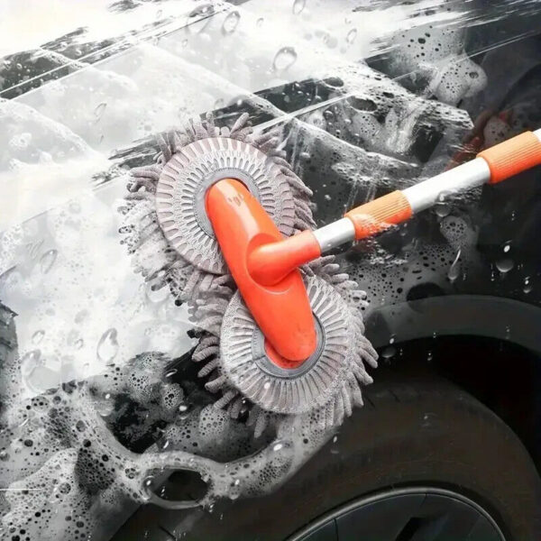 Microfiber Mop Wash Kit Telescopic Car Cleaning Brush With 4 Replacent Header - Image 5