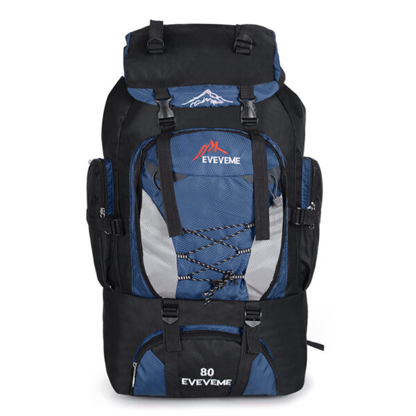 80L Extra Large Hiking Camping Backpack Rucksack Waterproof Travel Luggage Bag Blue - Image 3
