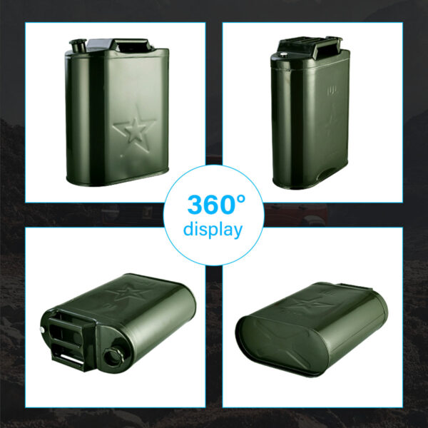 20L Metal Jerry Can Green Car Storage Fuel Petrol  Container & Flexi Spout - Image 4