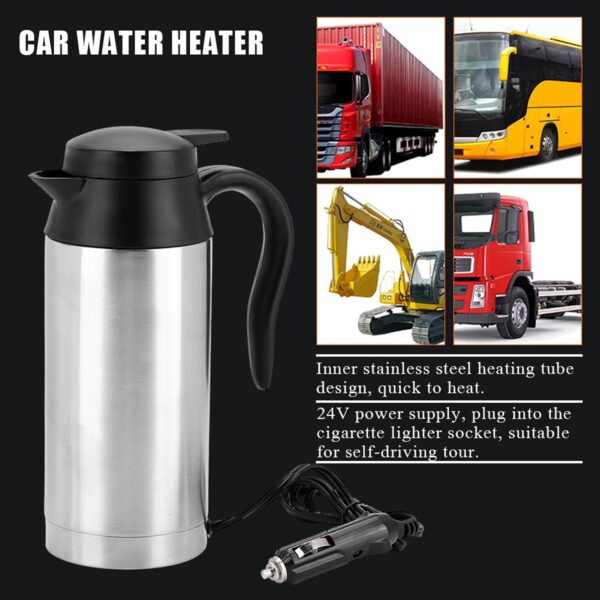Portable 750ml 24V Travel Car Truck Kettle Water Heater Bottle For Tea Coffee Drinking - Image 8