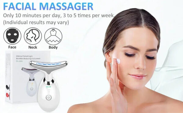 7 Colours Neck Face Lifting Massager Skin Tighten Device LED Anti Wrinkle Beauty - Image 2