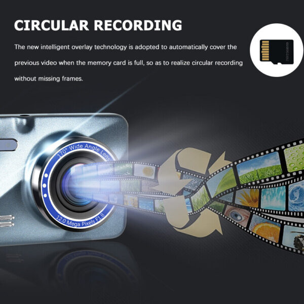 Car Camera Recorder Dual Front And Rear HD 1080P Dash Cam Night Vision - Image 4