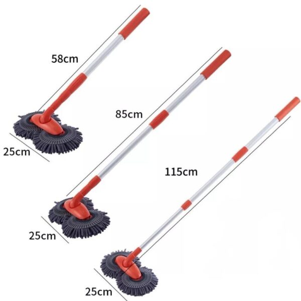 Microfiber Mop Wash Kit Telescopic Car Cleaning Brush With 4 Replacent Header - Image 3