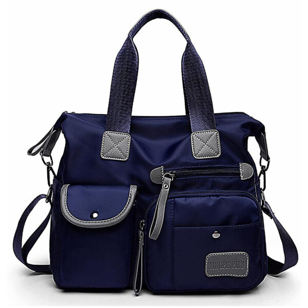 Tote Bag For Women, Multi Pockets Shoulder Handbag, Nurse Bag For Work, Large Cross Body Purse, Fashion Nylon Top Handle Satchel - Image 3