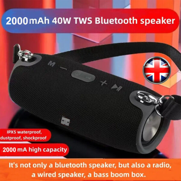 NEW 40W Portable Wireless Bluetooth Speaker Waterproof Stereo Bass Loud USB FM - Image 3