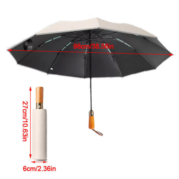 Portable Strong Frame Umbrella Windproof Automatic Open Folding Compact 20Rods - Image 6