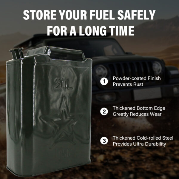 20L Metal Jerry Can Green Car Storage Fuel Petrol  Container & Flexi Spout