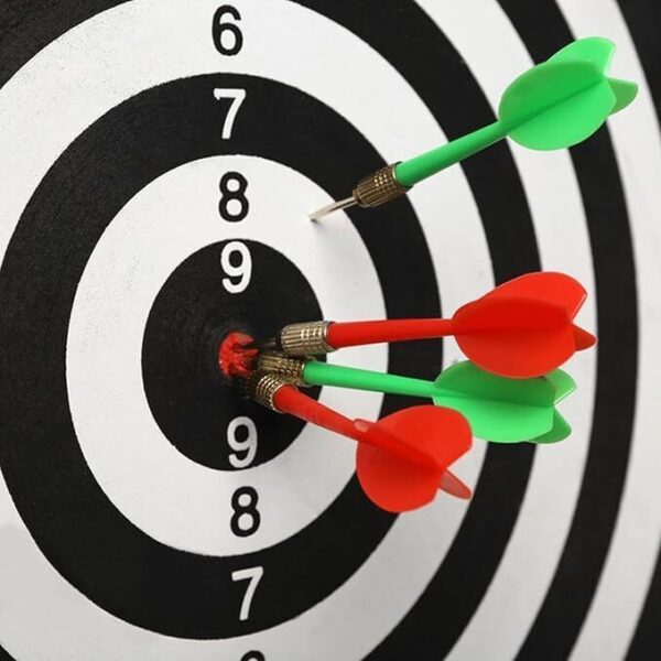 SIZE 17  DARTBOARD SET 6 DARTS  FAMILY DART BOARD GAME ADULTS KIDS XMAS - Image 4