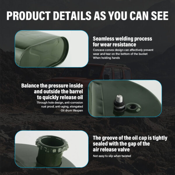 20L Metal Jerry Can Green Car Storage Fuel Petrol  Container & Flexi Spout - Image 10