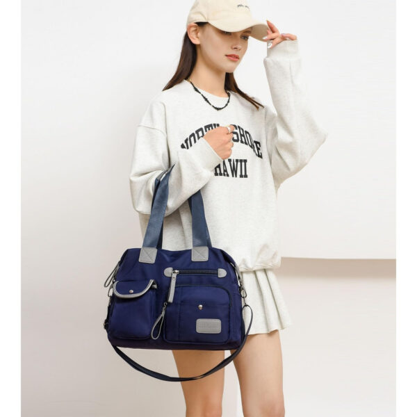 Tote Bag For Women, Multi Pockets Shoulder Handbag, Nurse Bag For Work, Large Cross Body Purse, Fashion Nylon Top Handle Satchel - Image 7