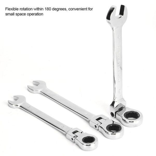 6Pcs Flexible Head Multi Functional Ratchet Conination Spanner Wrench 8-17mm Repair Tools Set - Image 8