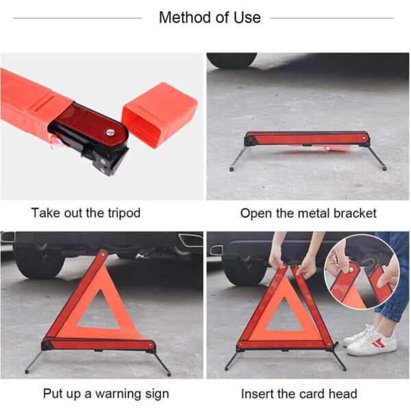 Car Warning Triangle Reflective Emergency Breakdown & High Visibility Vest - Image 9