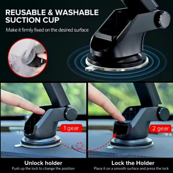 360 In Car Mobile Phone Holder Dashboard Suction Home Universal Mount Windscreen - Image 6