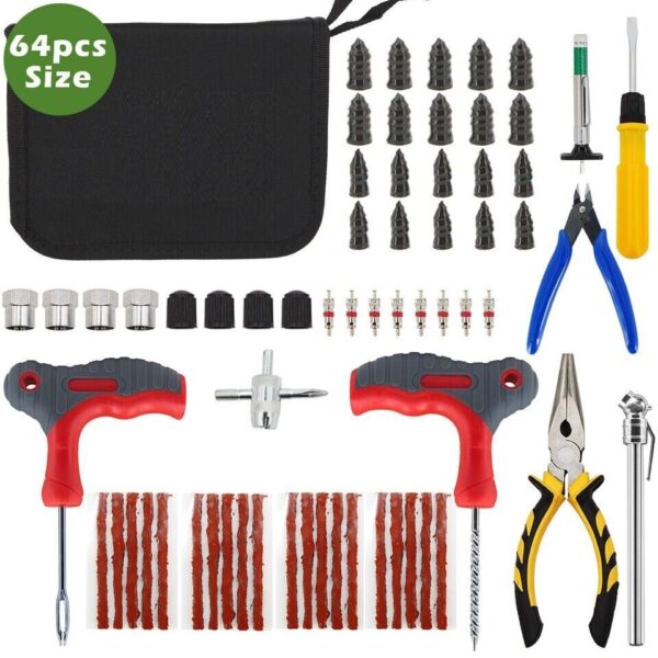 65PCS TYRE PUNCTURE REPAIR TOOL KIT MOTORCYCLE CAR VAN EMERGENCY TUBELESS TIRE - Image 7