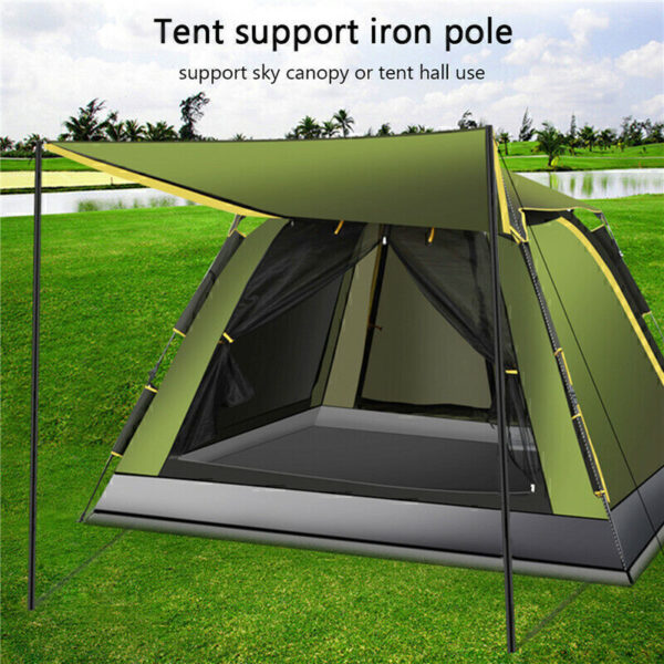 2x200cm Tent Poles Universal Telescopic Adjustable Steel Awning Canopy Tarp Pole