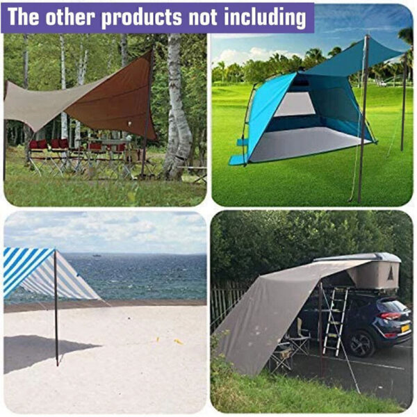 2x200cm Tent Poles Universal Telescopic Adjustable Steel Awning Canopy Tarp Pole - Image 5