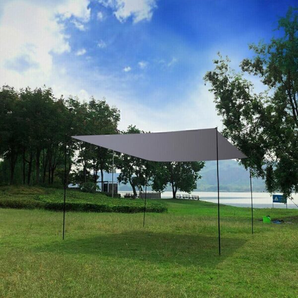 2x200cm Tent Poles Universal Telescopic Adjustable Steel Awning Canopy Tarp Pole - Image 3