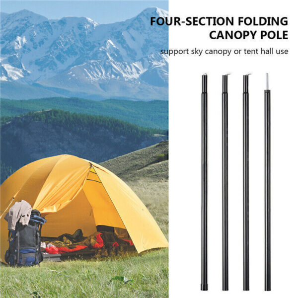 2x200cm Tent Poles Universal Telescopic Adjustable Steel Awning Canopy Tarp Pole - Image 9