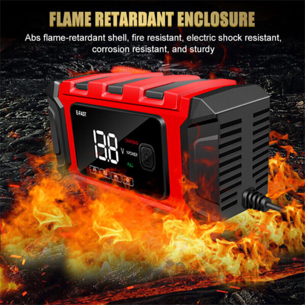 12V Intelligent Motorcycle Motorbike Car Battery Charger Automatic Smart Trickle - Image 3