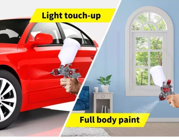 Spray Gun Paint Gun Kit HVLP Gravity Feed Air 1.4mm 1.7mm 2mm 2.5mm 4 Nozzles UK - Image 3