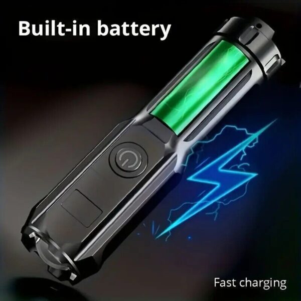 Premium UV Flashlight Torch Pocket Size Telescopic Zoom USB Rechargeable UK